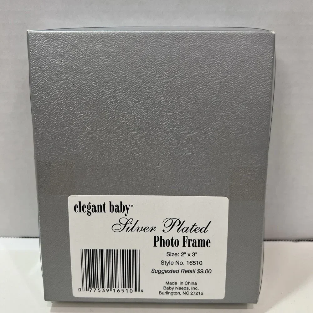 Elegant Baby Silver Plated Photo Frame Teddy Bear 2” X 3”Baby Child Vintage Cast